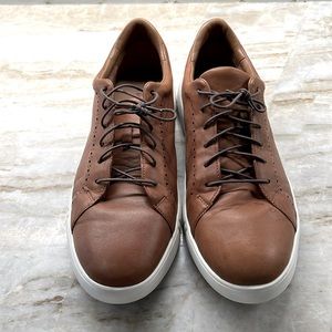 Johnston & Murphy leather sneakers, Men’s size 11. Camel color leather.